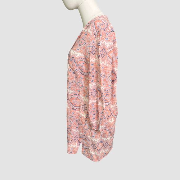 Comptoir des Cotonniers Cotton Tunic Top Paisley Print Pink Blue Size 42 (US 10) - Picture 3 of 7